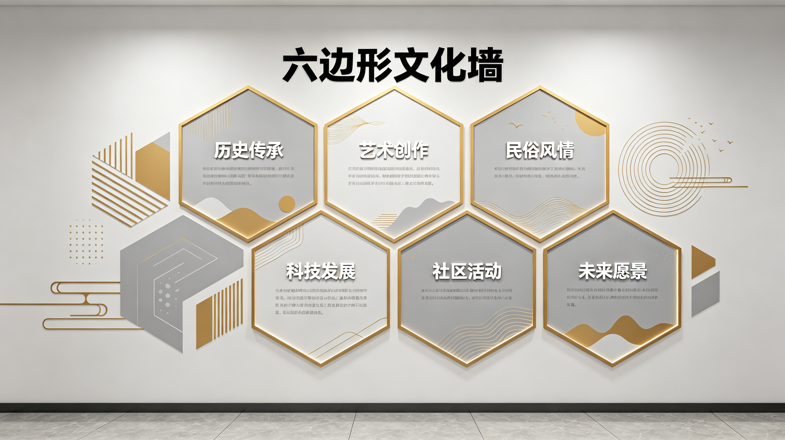 红安企业文化墙 | 六边形信息美学